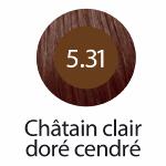 Coloration avec ammoniaque KARES COLORS N°5.31 Châtain Clair Doré Cendré 100 ml